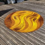 Vintage round wool rug - Diameter 235cm