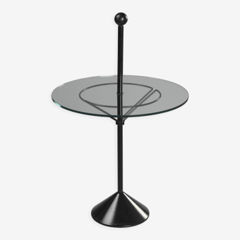 Table d'appoint en acier et verre, circa 1980