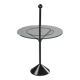 Side table in steel and glass, circa 1980