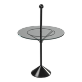 Side table in steel and glass, circa 1980
