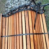 Banc de jardin ancien avec pieds en fonte vintage xxeme