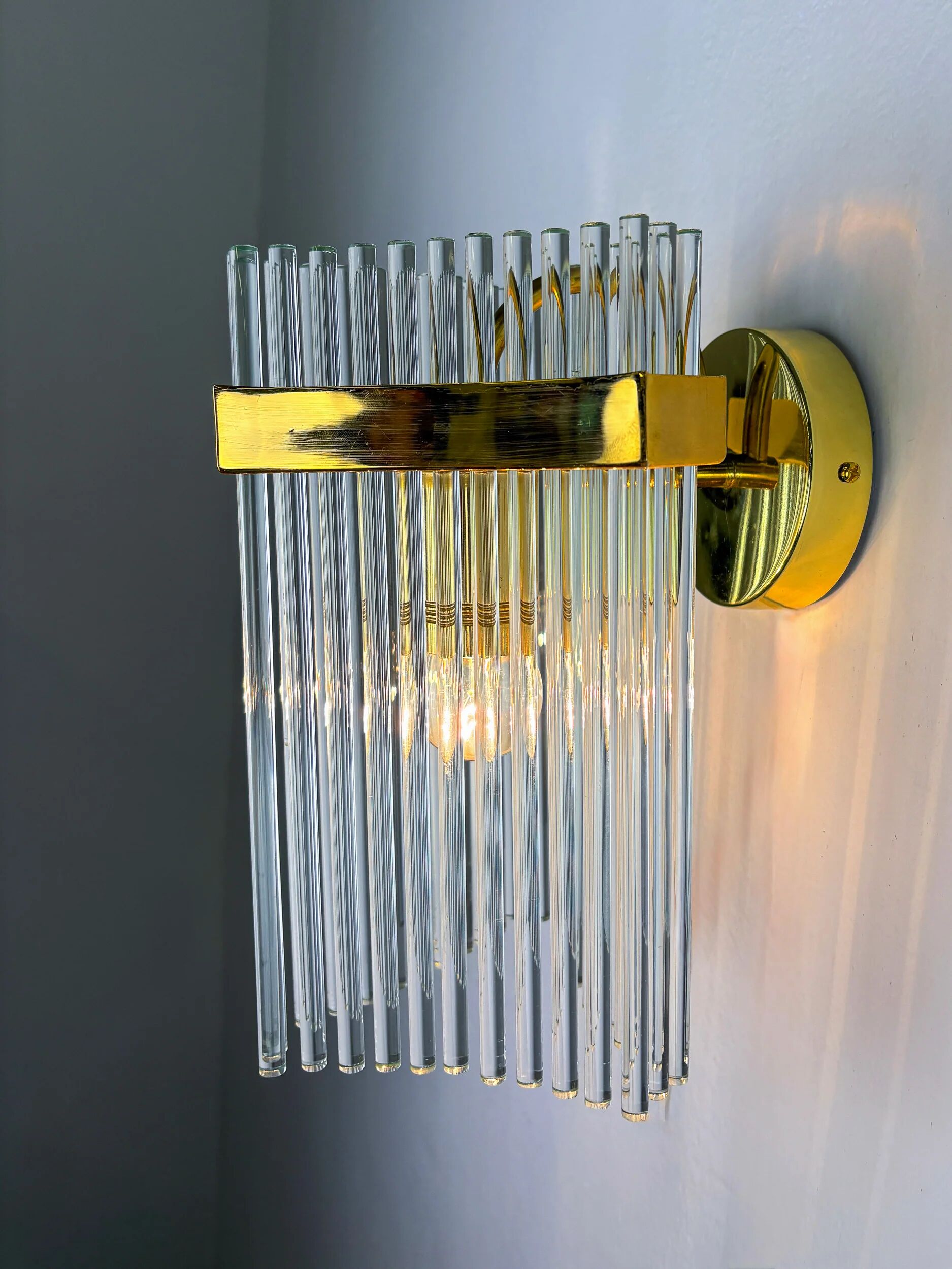 Pair of Gaetano Sciolari wall lights for Lightolier, Italy, circa 1970s