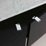 Black Executive Florence Knoll sideboard with metal handles, 1970s