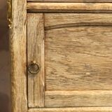 Vintage bedside table in solid oak and marble top