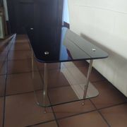 Vintage coffee table 1950/1960 two glass tops and bronze base