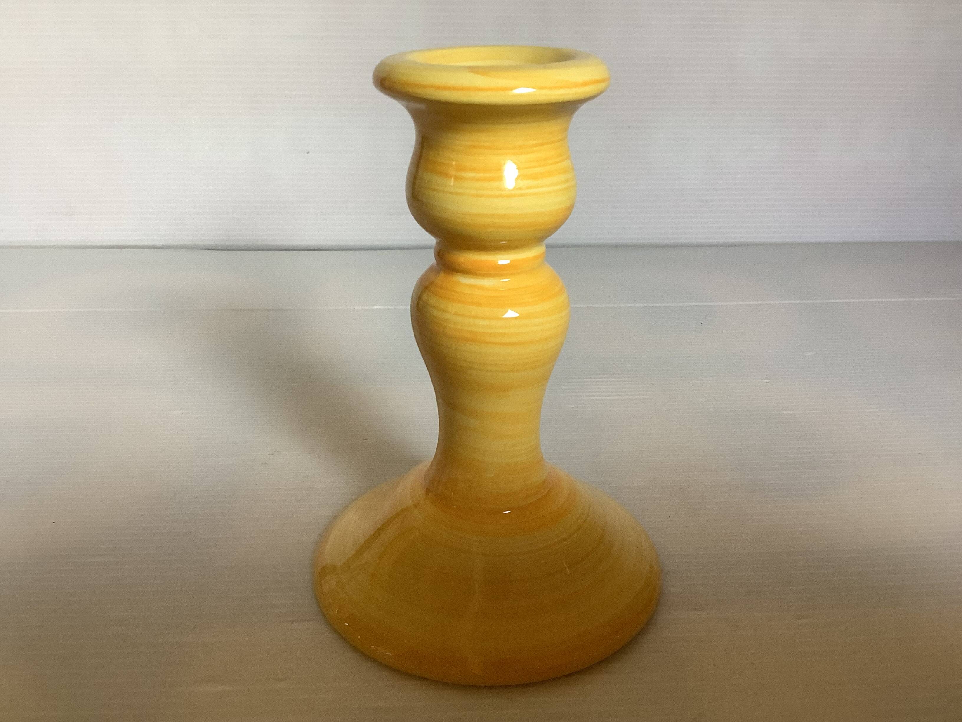 Sun yellow candle holder