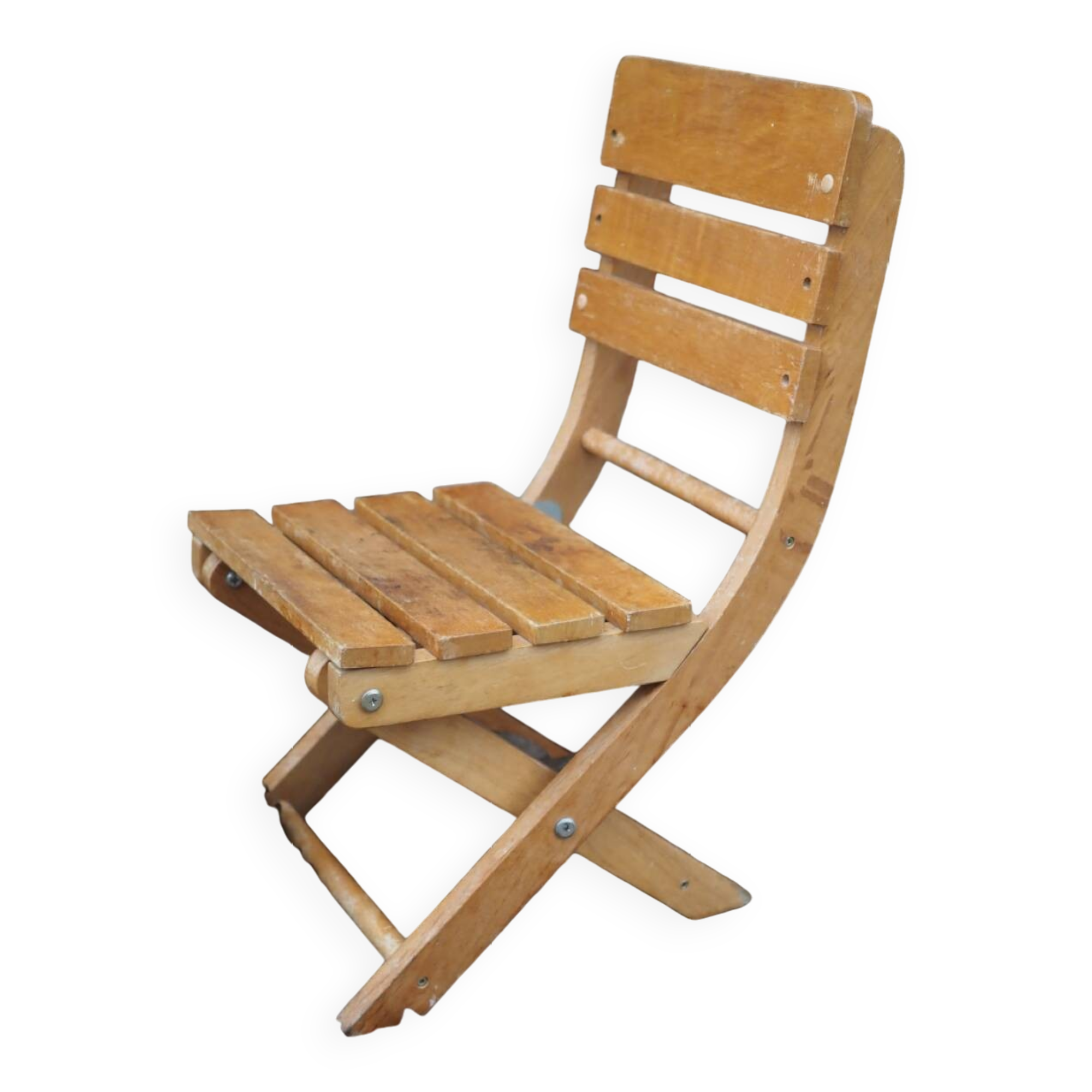 Chaise rustique pour enfant pliante en bois
