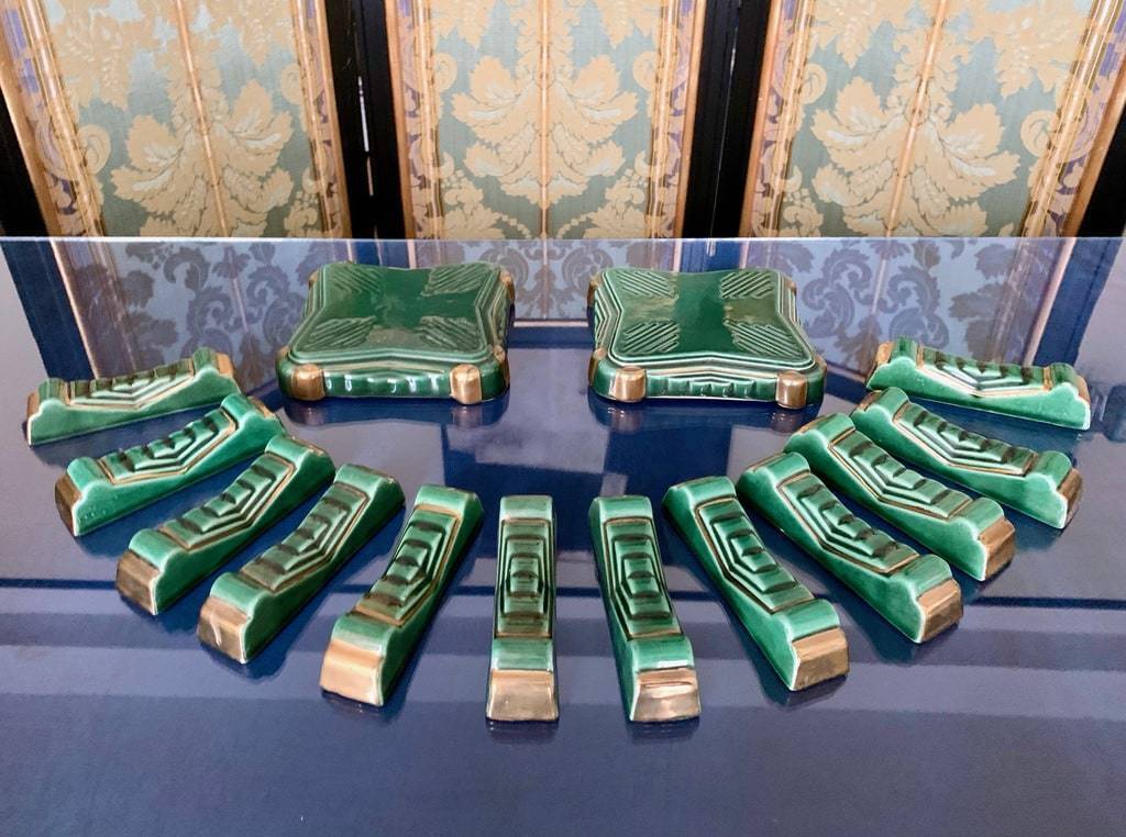 Knife holder + Art Deco bottle coaster