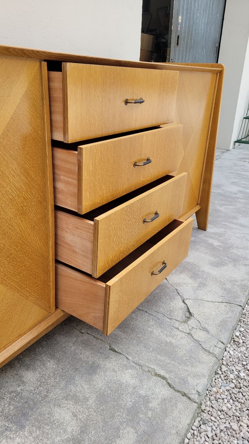 Vintage sideboard enfilade 1950 feet oak compass