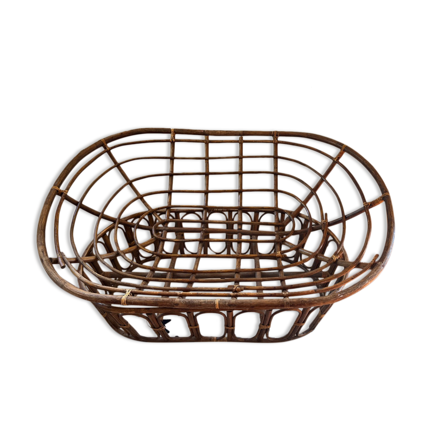 Papasan rattan / wood sofa 2-3 places