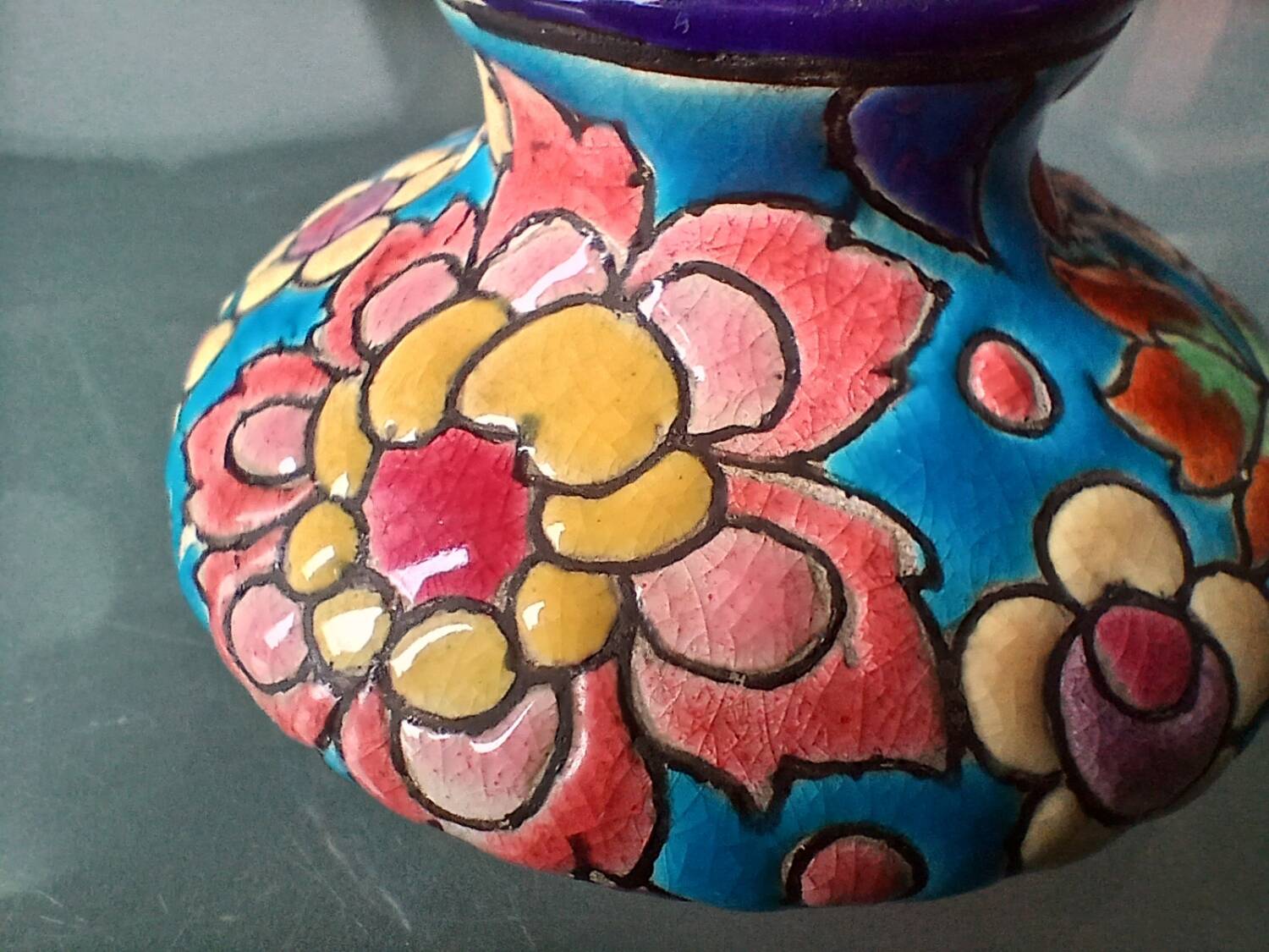 Small Longwy enamel vase
