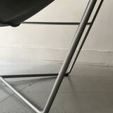 Semana design armchair in black leather and steel by D.Weeks, limited edition 1980