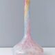 Pastel Pink Colors Polychrome Murano Glass Flower Vase, Italy