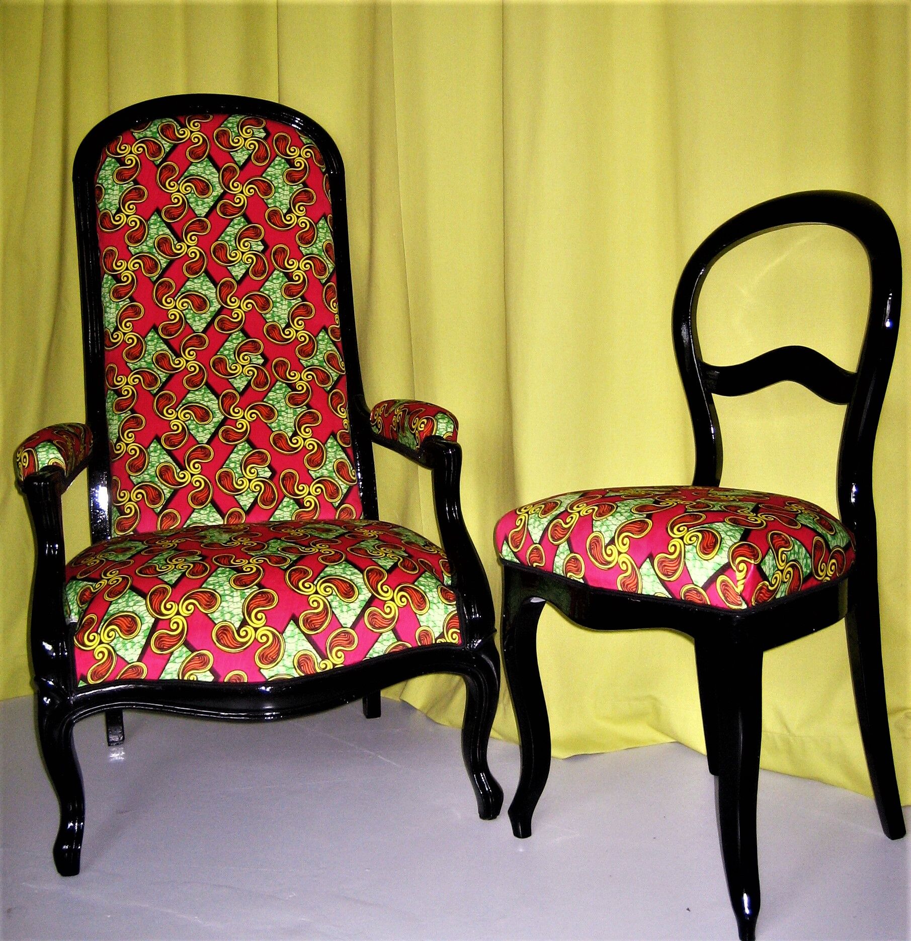 Voltaire wax and his coordinated chair