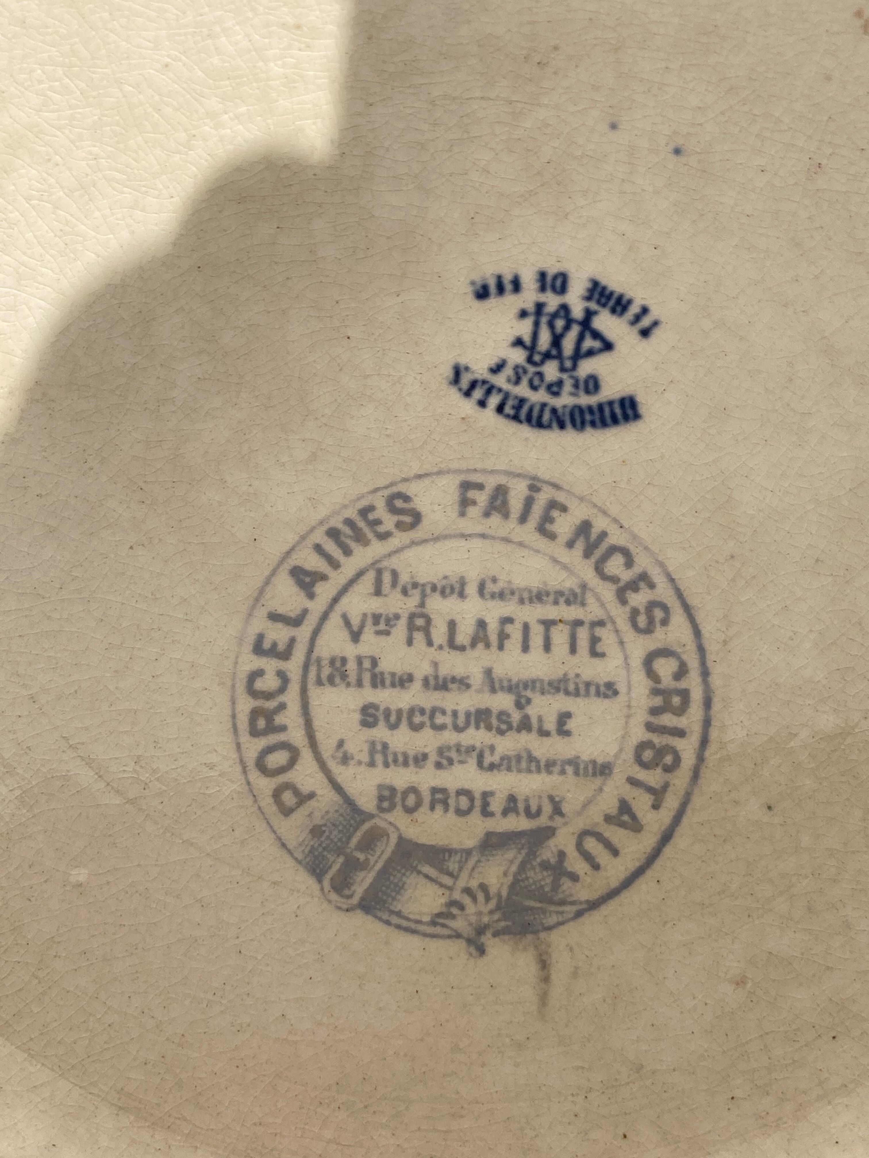 Iron earth tureen, Hirondelle model from the Lafitte factory in Bordeaux - old earthenware