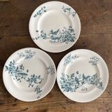 Assiettes plates en terre de fer Longwy "Mignon"