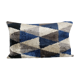 Geometric ikat velvet lumbar pillow