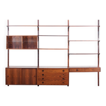 Scandinavian wall system in rosewood by Hansen & Guldborg