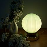 Vintage mint green opaline globe table lamp