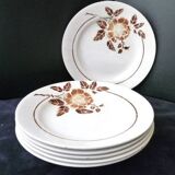 6 flat plates from Saint Amand earthenware Model 4004