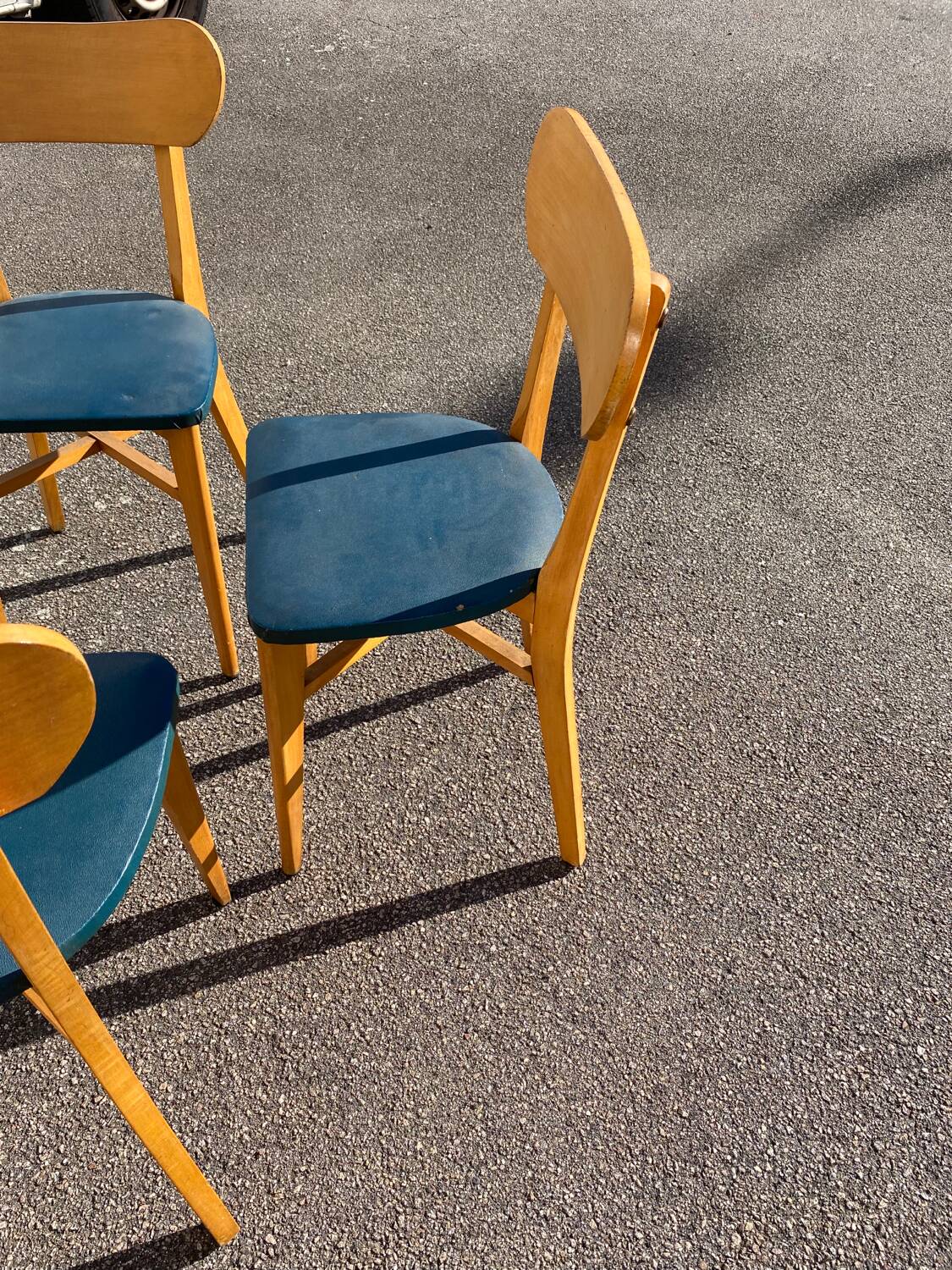 Set de 4 chaises de bistrot vertes