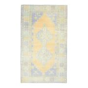 Vintage Turkish Oushak Handmade Wool Cotton Orange Area Rug 104x180