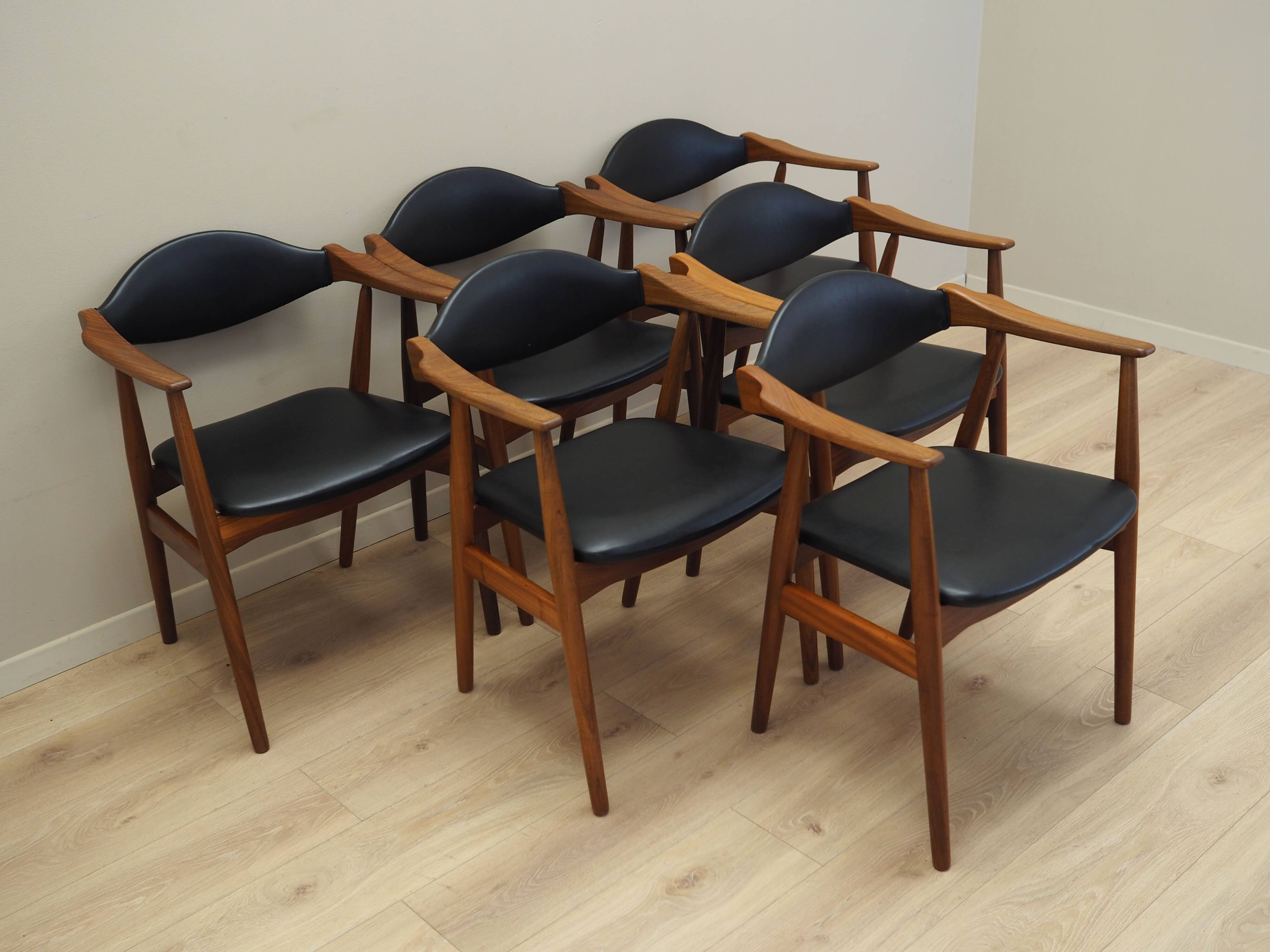 Set of six teak chairs, Danish design, 1970s, manufacture: Farstrup Møbler