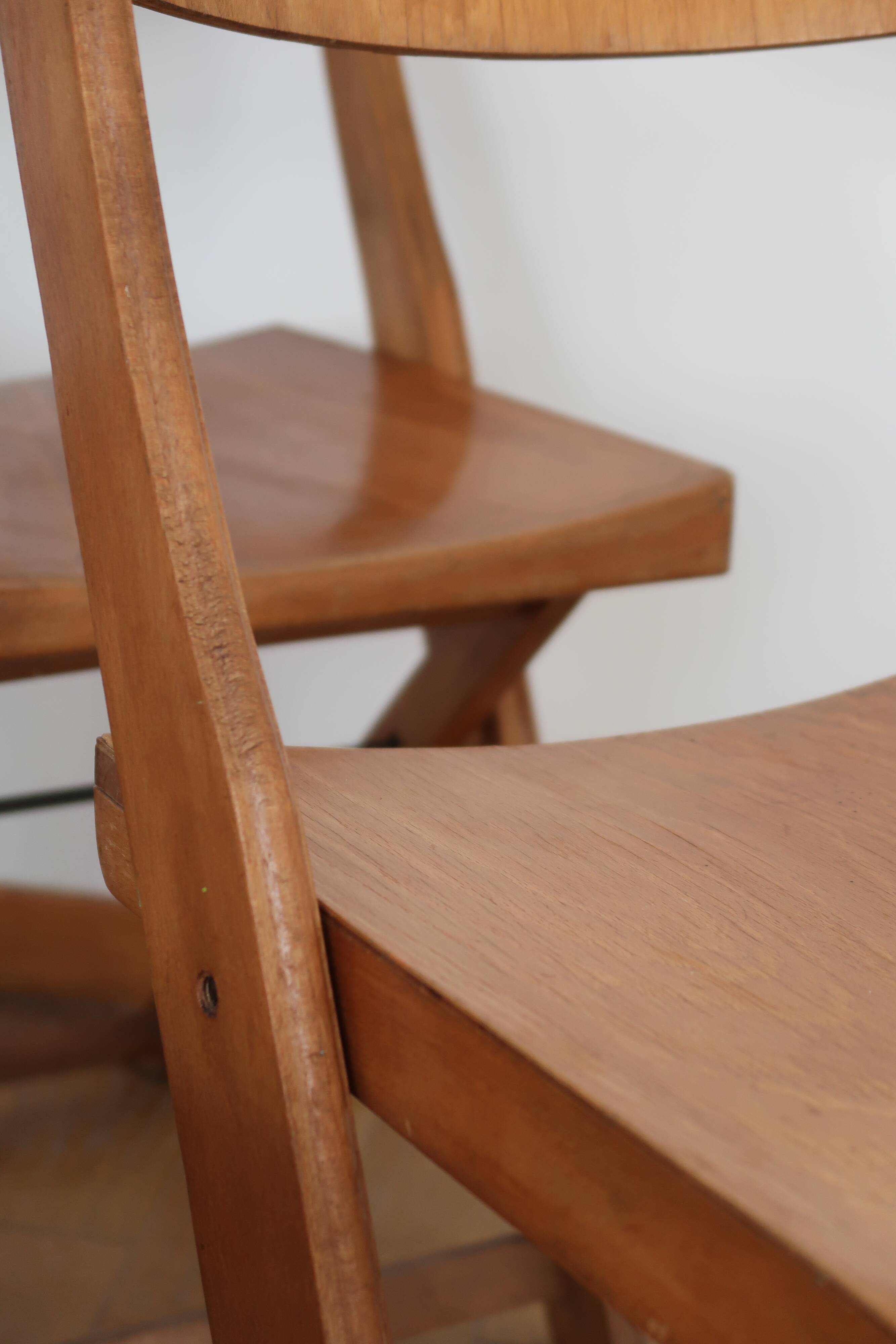 Set of 4 folding chairs in wood 70