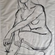 Etude de nu "Lydie" signée de François Xavier Josse, années 50, 71 x 54 cm