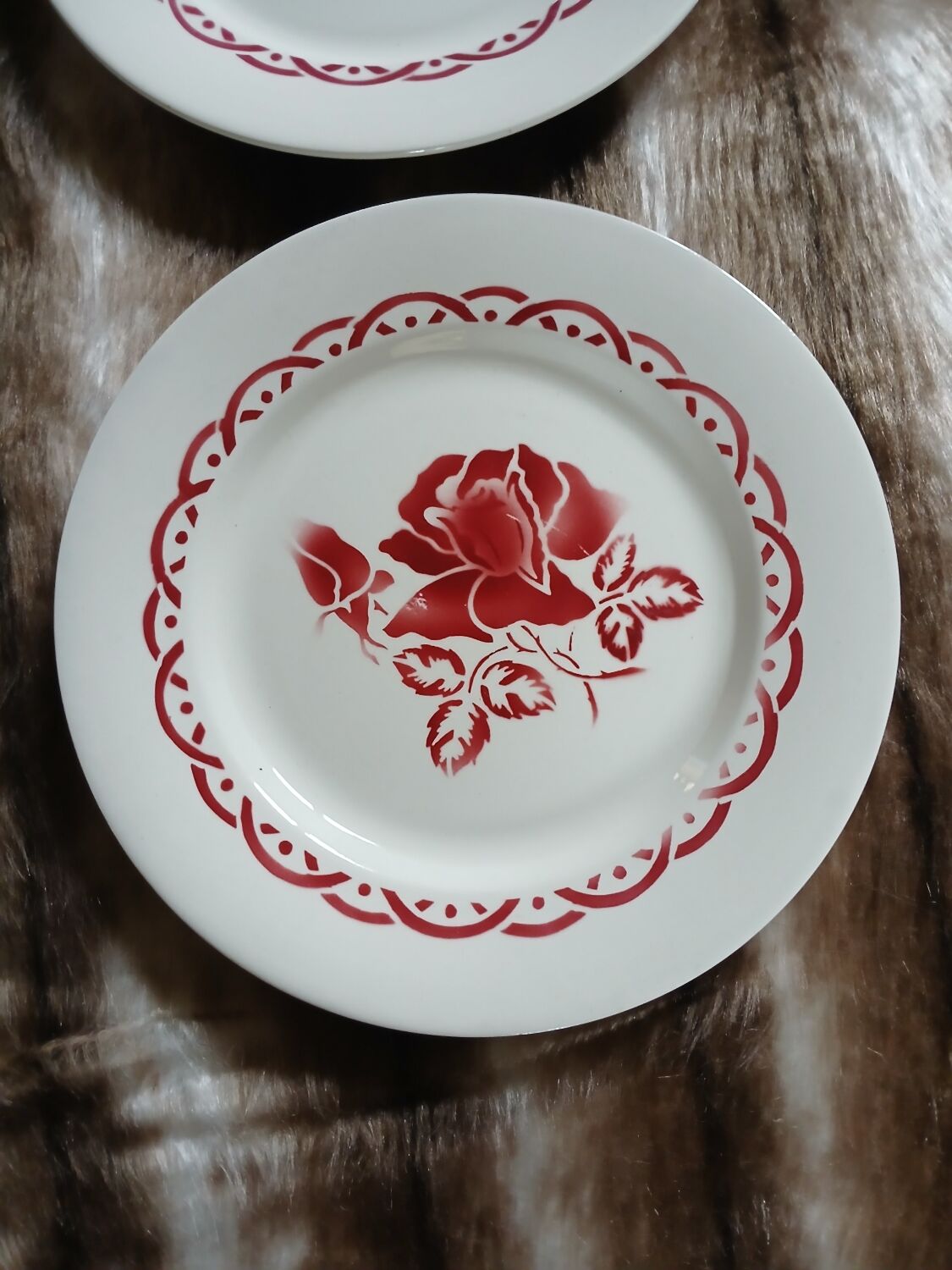 9 mismatched antique dinner plates