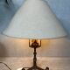 Antique Spanish brutalist table lamp – wrought iron