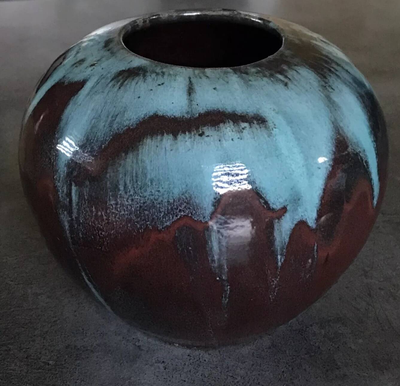 Vase ball in sandstone from saint amand en puisaye carriès school eugène lion