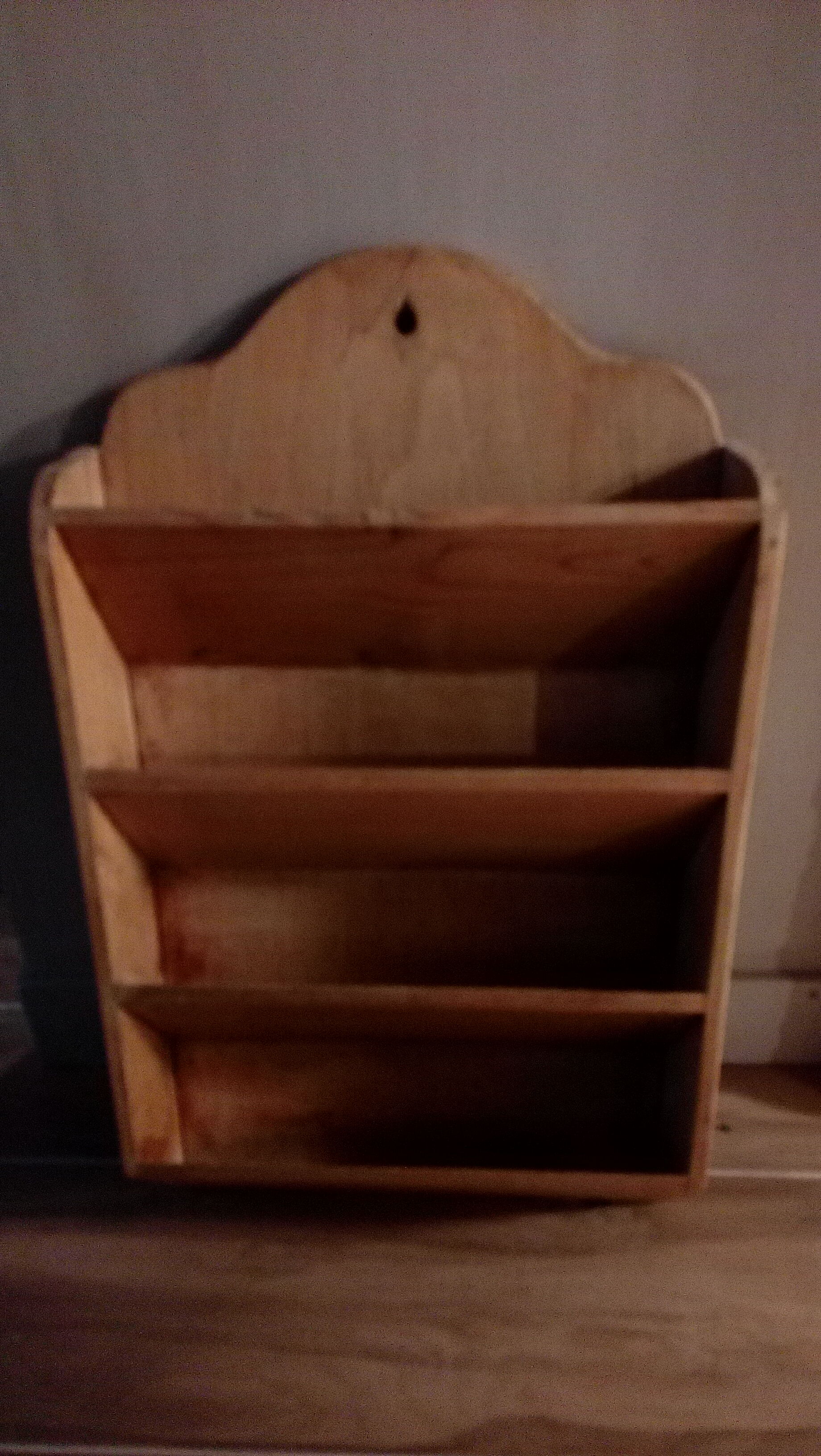 Letter holders made of raw wood