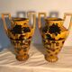 Pair of Orchies Art Deco Vases with silhouette style Fawn decoration