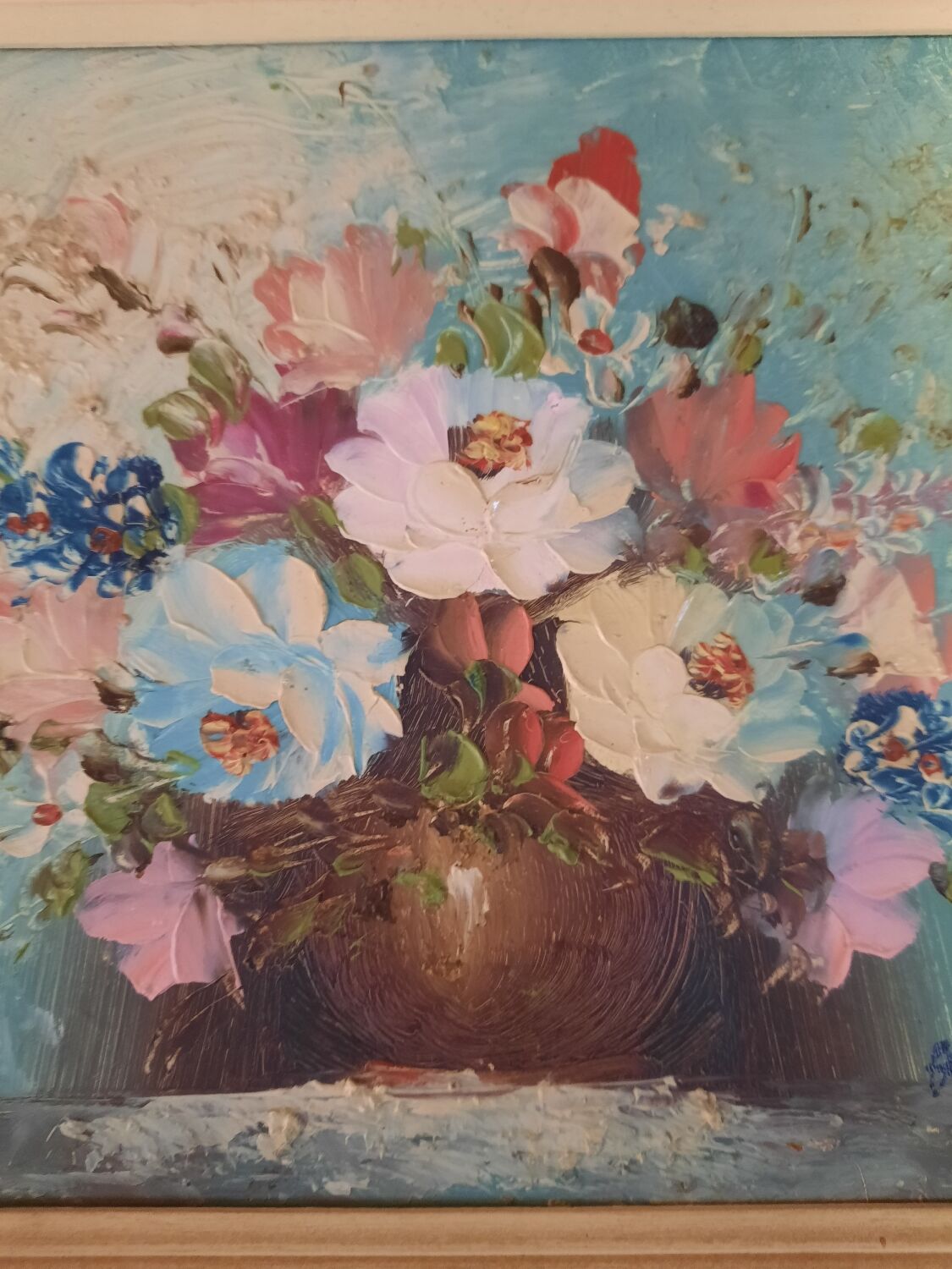 Painting flowers in a vase