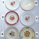 Multicolored flower dinner plates from Moulin des Loups, St Amand and Badonville