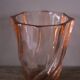 Rosaline vase, pink octagonal vintage glass