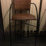 2 tabourets de bar en osier