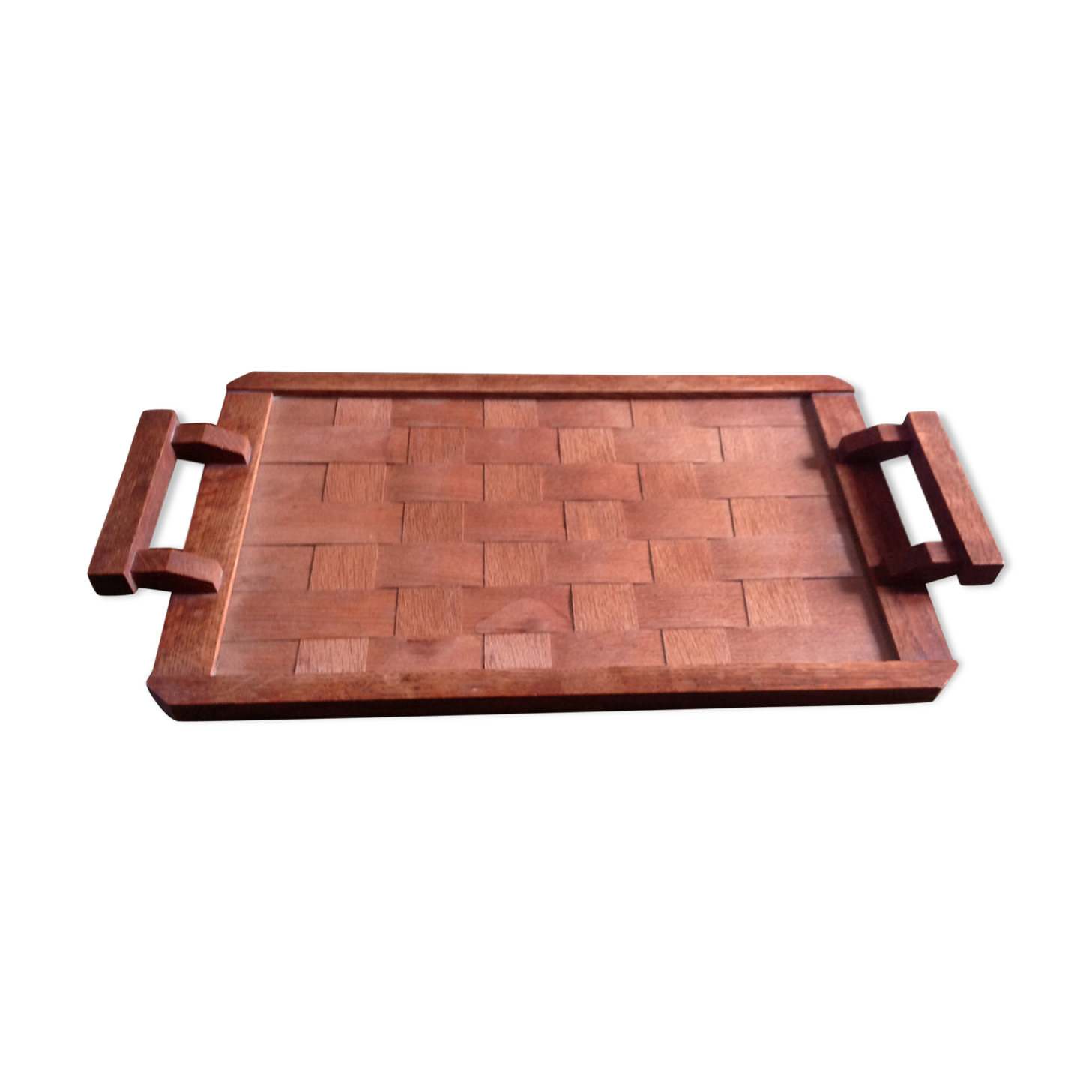 Plateau en bois tressé