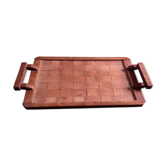 Woven wooden tray