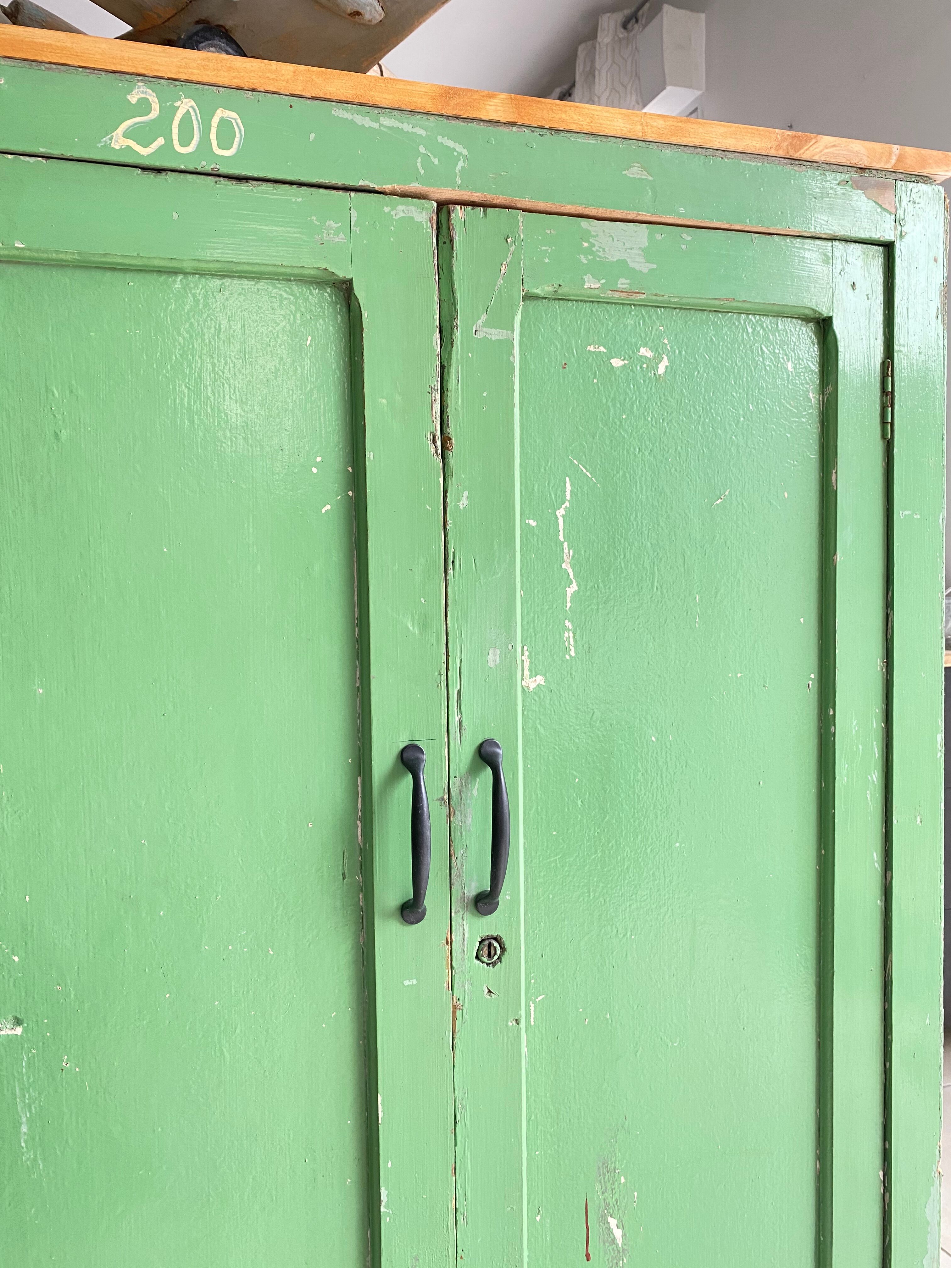 Meuble de métier en bois vintage