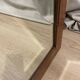 Large vintage Art Deco bizote mirror to place or hang, solid wood frame