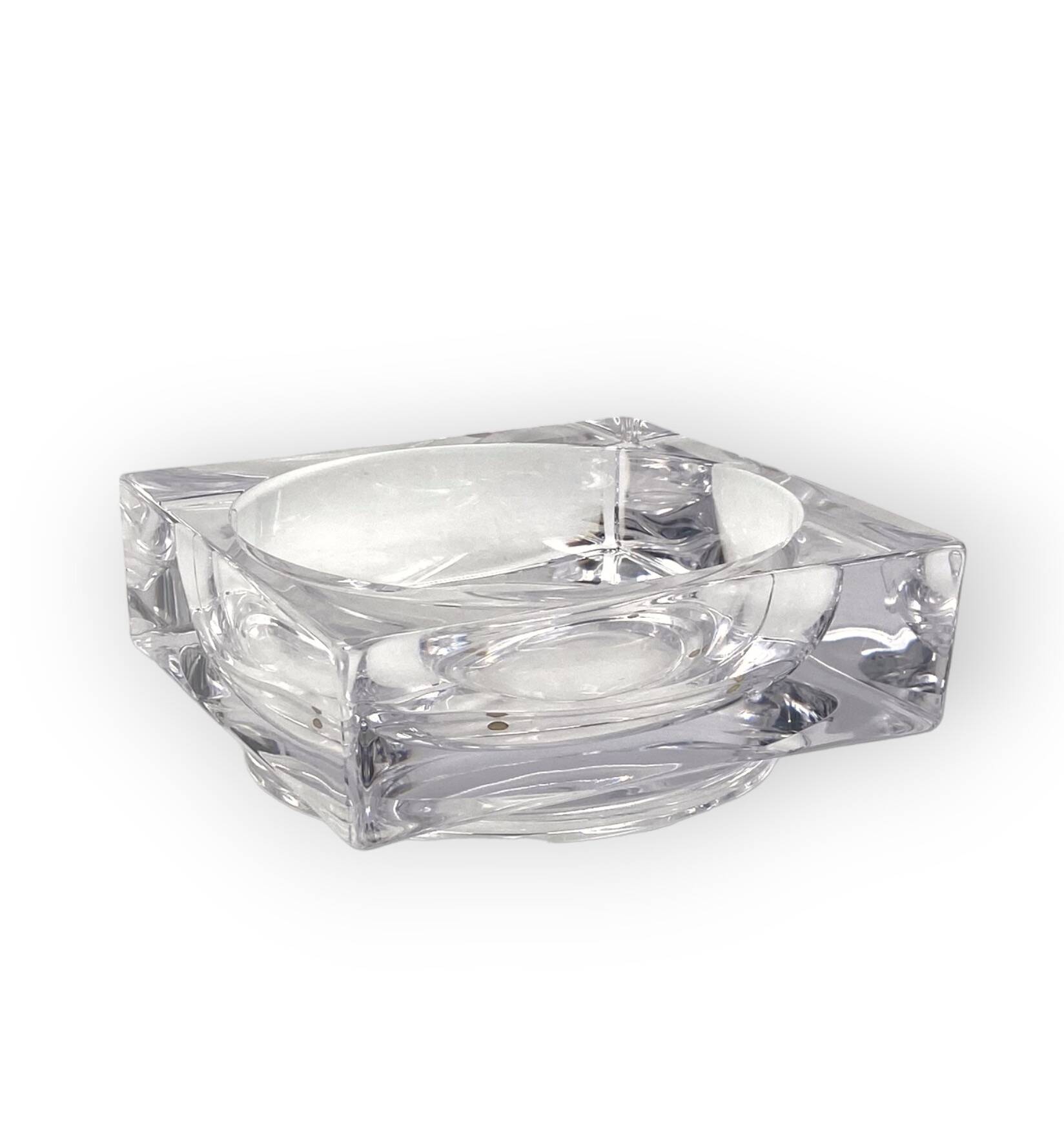 Monumental molded crystal ashtray, Sevres France 1970s