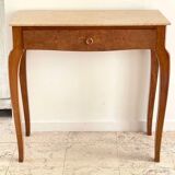 Vintage wood and marble console desk