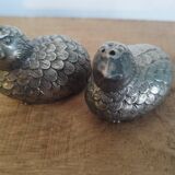 Silver-plated Quail Partridge salt and pepper shakers