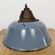 Industrial Grey Enamel and Cast Iron Pendant Light, 1960s