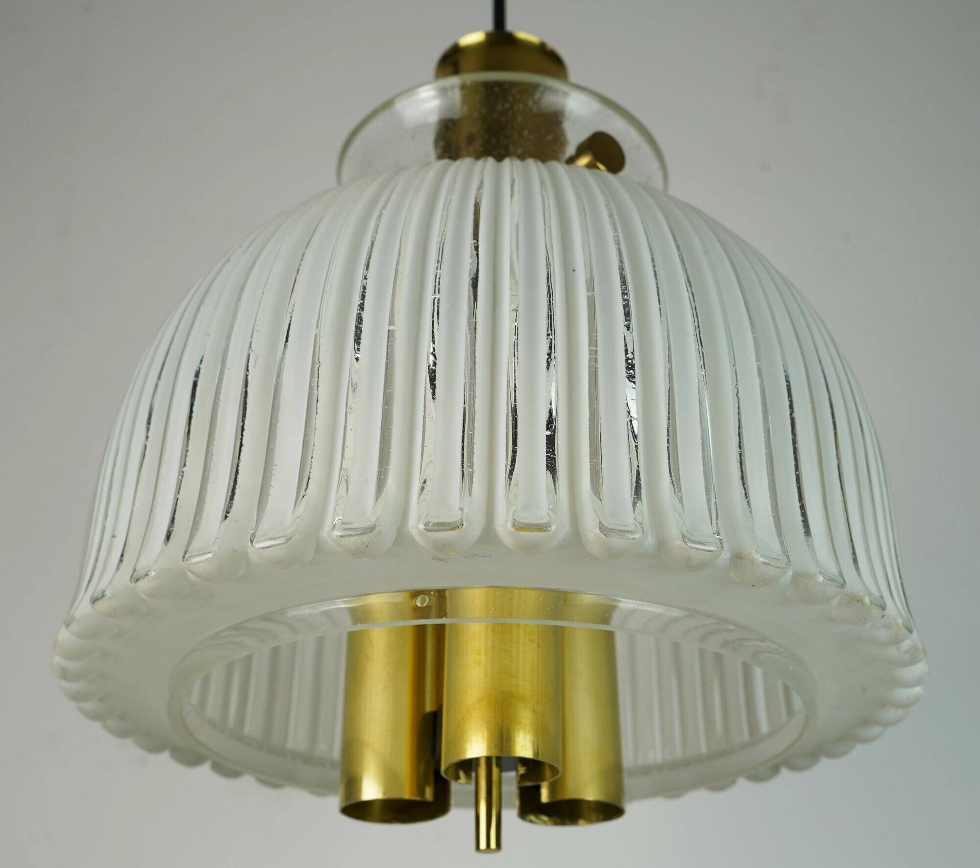limburg mid century PENDANT LIGHT model P 239 a 4168 glass and brass 1960s