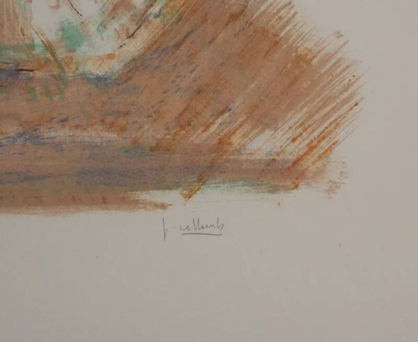 Paul Collomb : Danseuse au fond vert, lithographie originale signée