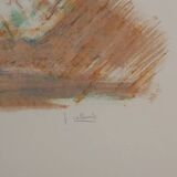 Paul COLLOMB: Dancer on a green background, original signed lithograph.