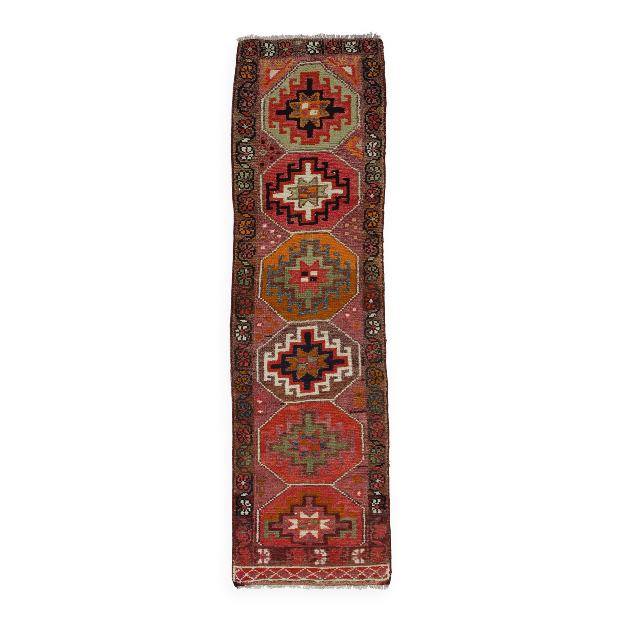 Herki vintage wool hallway rug, 310 x 83 cm